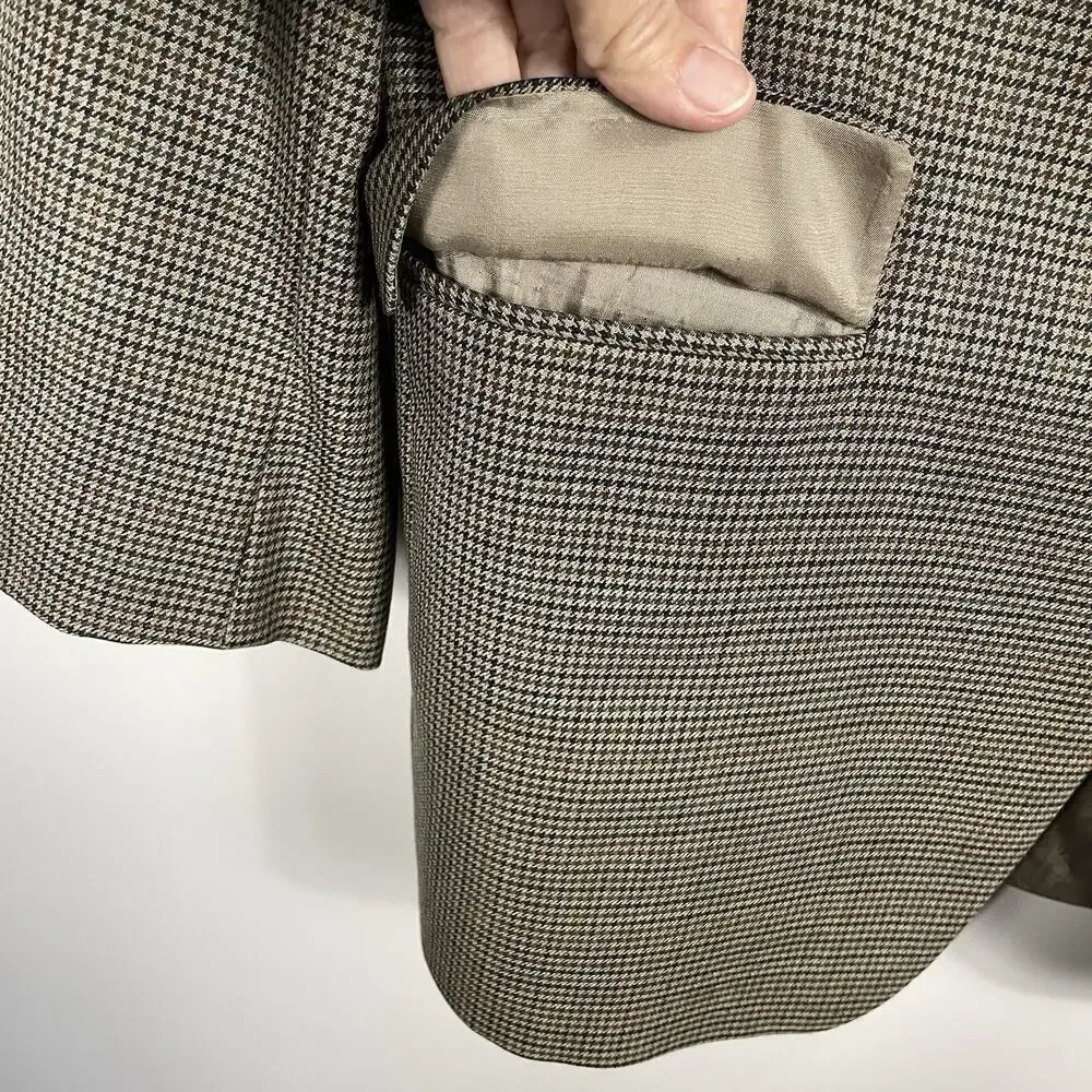 Lauren Ralph Lauren Blazer Sport Coat Jacket Men’s 42R Brown Wool Houndstooth